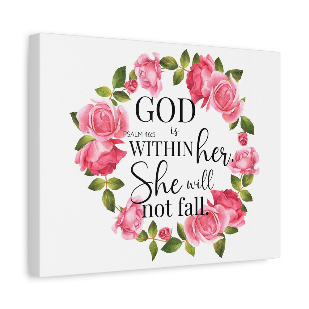 Scripture Walls Psalm 46:5 God is Within Her Bible Verse Canvas Christian Wall